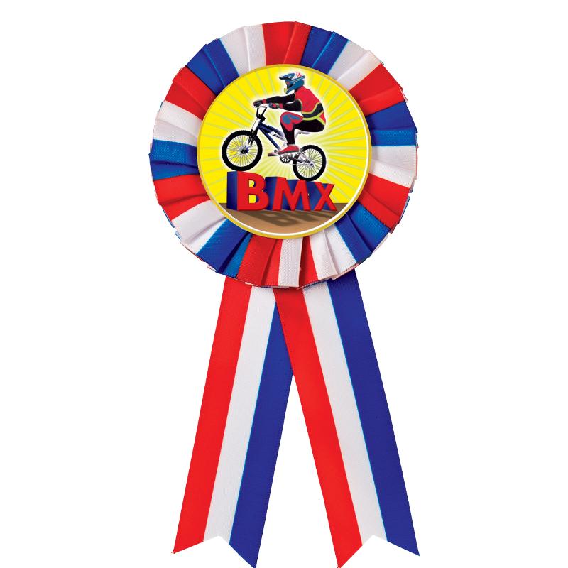 RED/WHITE/BLUE MYLAR ROSETTES