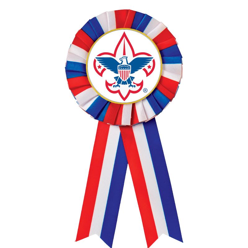 RED/WHITE/BLUE MYLAR ROSETTES