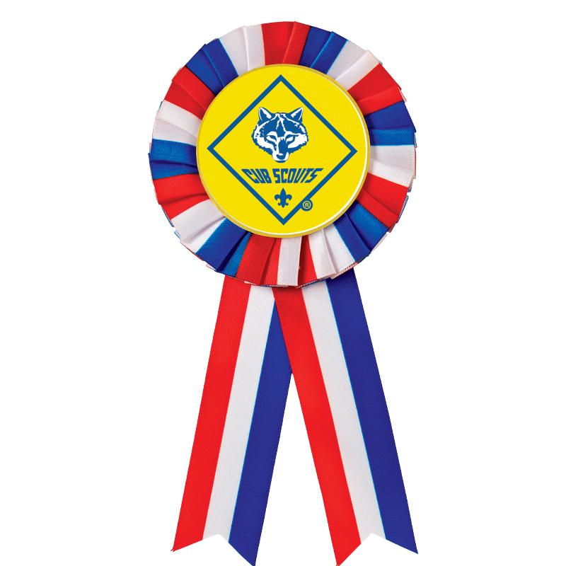 RED/WHITE/BLUE MYLAR ROSETTES
