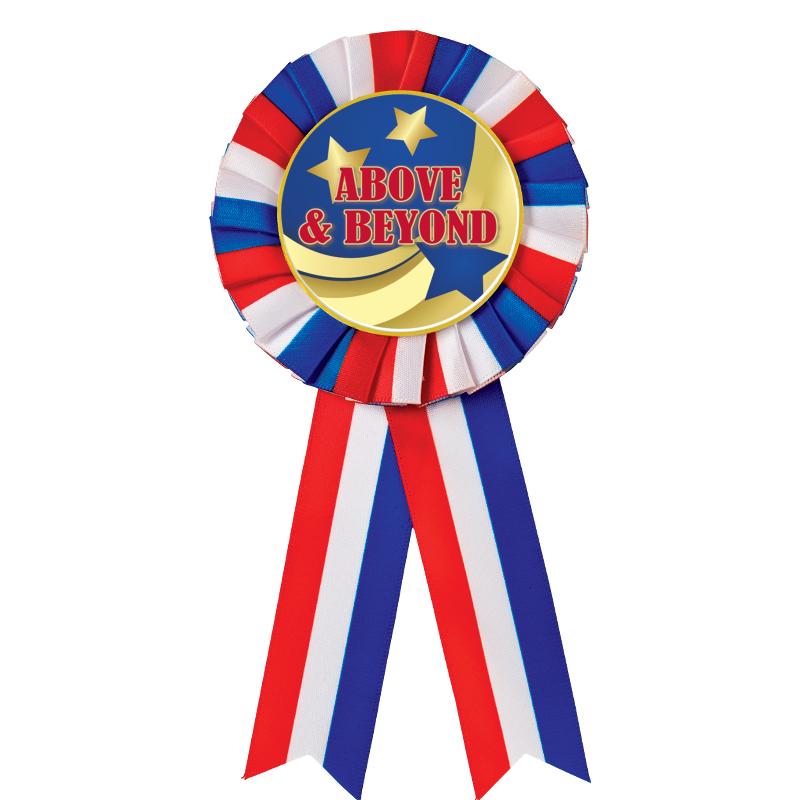 RED/WHITE/BLUE MYLAR ROSETTES