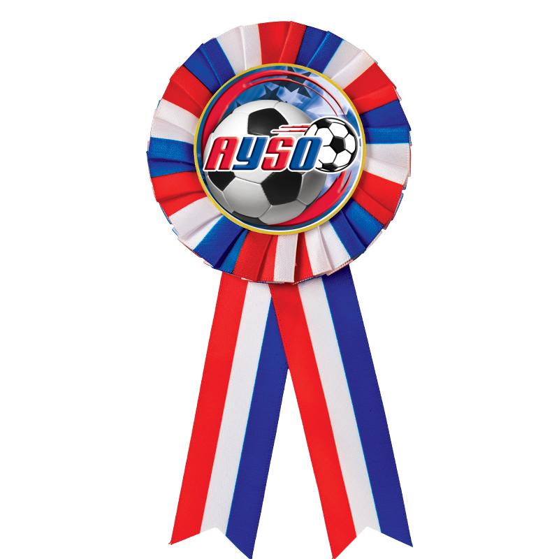 RED/WHITE/BLUE MYLAR ROSETTES