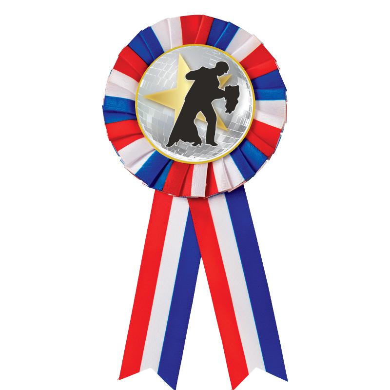 RED/WHITE/BLUE MYLAR ROSETTES