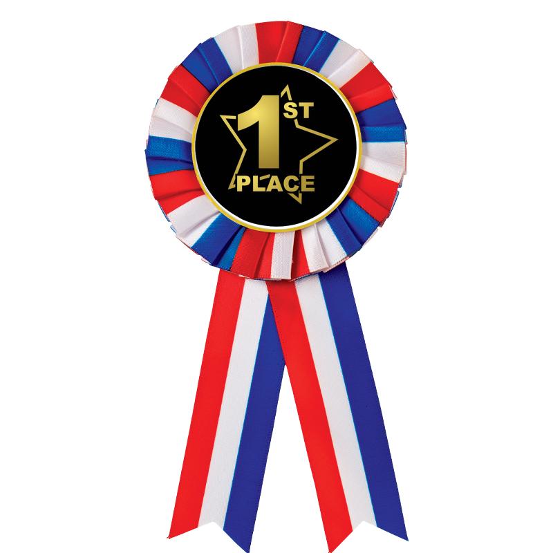 RED/WHITE/BLUE MYLAR ROSETTES