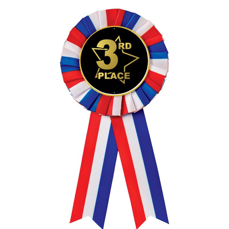 RED/WHITE/BLUE MYLAR ROSETTES