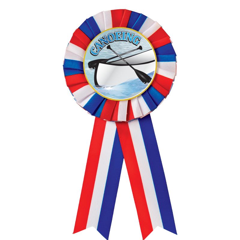 RED/WHITE/BLUE MYLAR ROSETTES