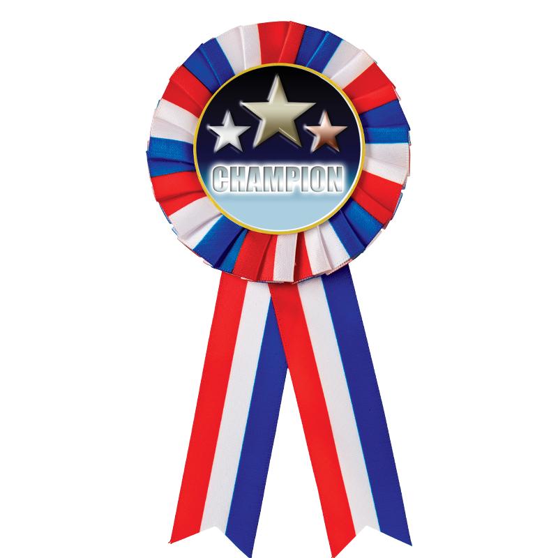 RED/WHITE/BLUE MYLAR ROSETTES