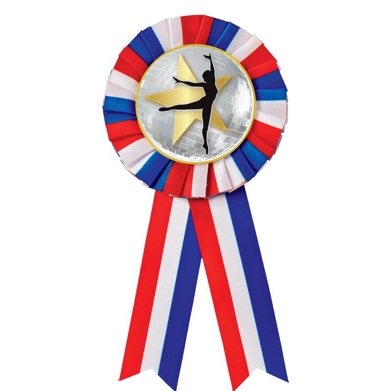 RED/WHITE/BLUE MYLAR ROSETTES