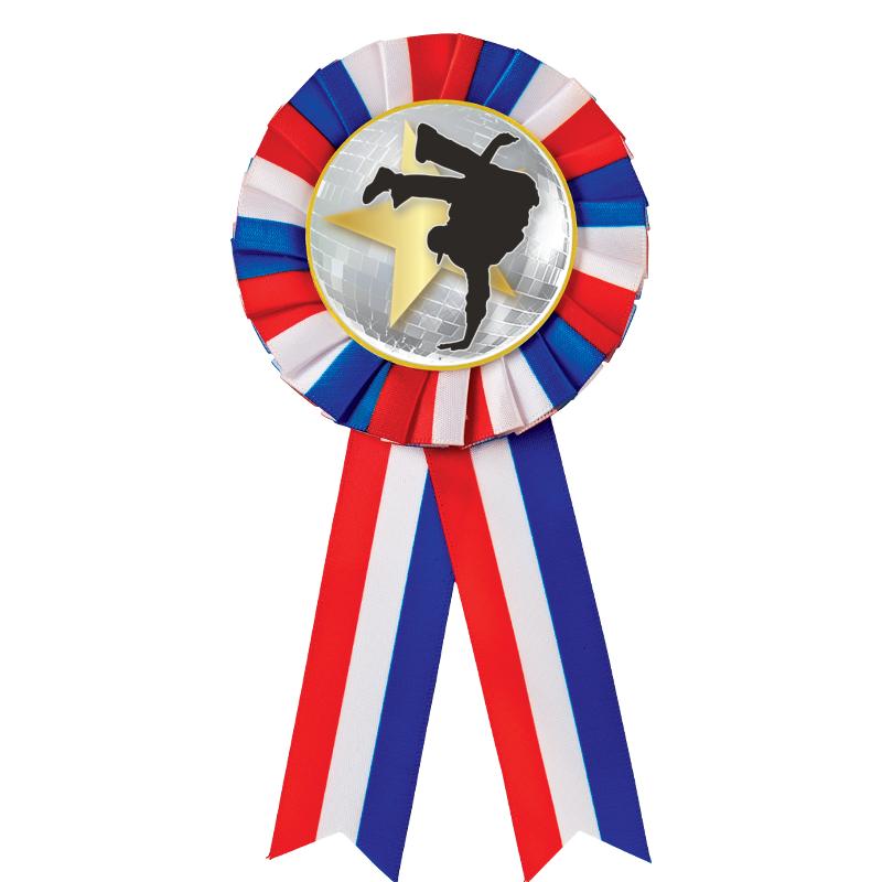 RED/WHITE/BLUE MYLAR ROSETTES