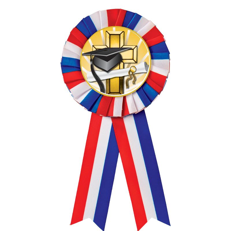 RED/WHITE/BLUE MYLAR ROSETTES