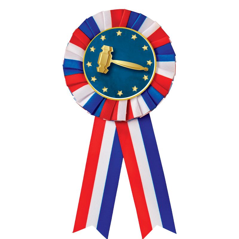 RED/WHITE/BLUE MYLAR ROSETTES