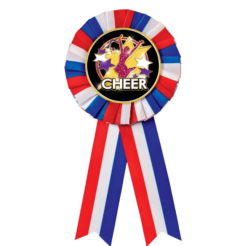 RED/WHITE/BLUE MYLAR ROSETTES