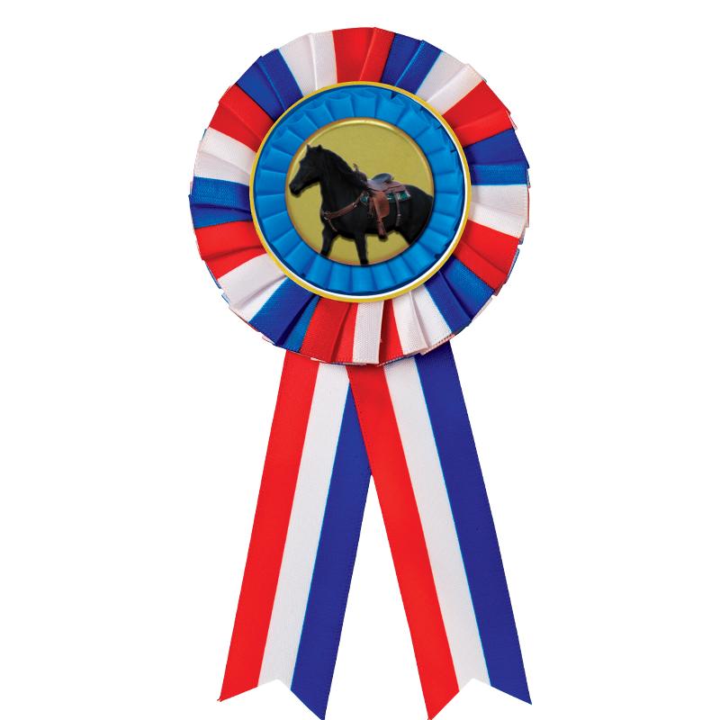 RED/WHITE/BLUE MYLAR ROSETTES