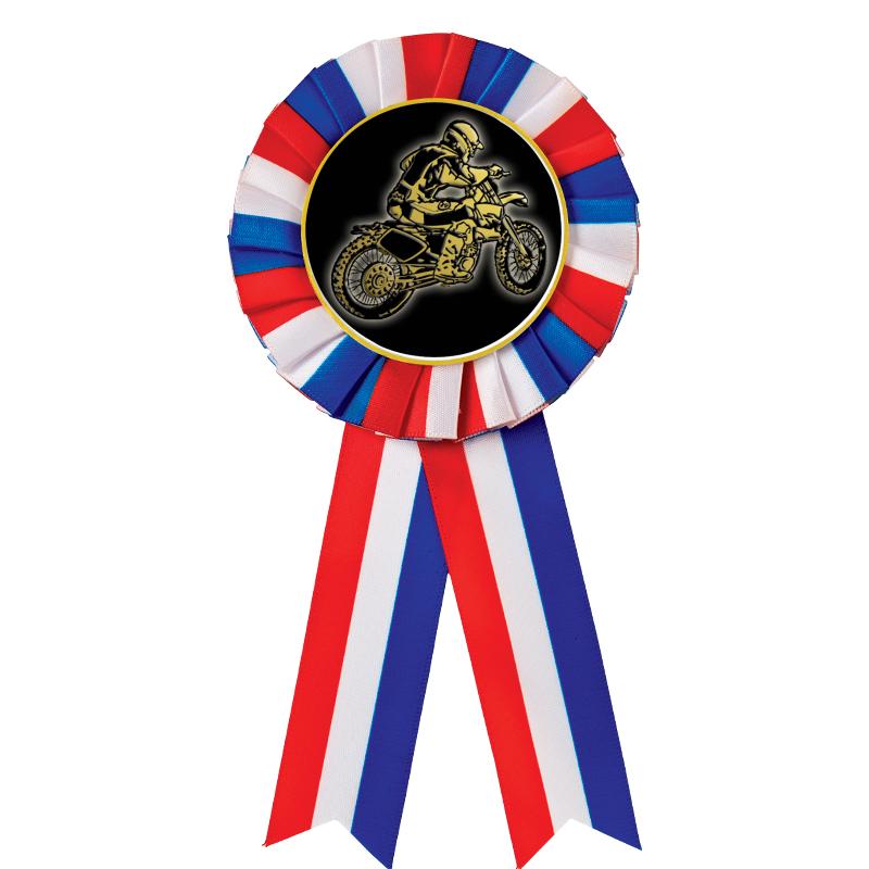 RED/WHITE/BLUE MYLAR ROSETTES