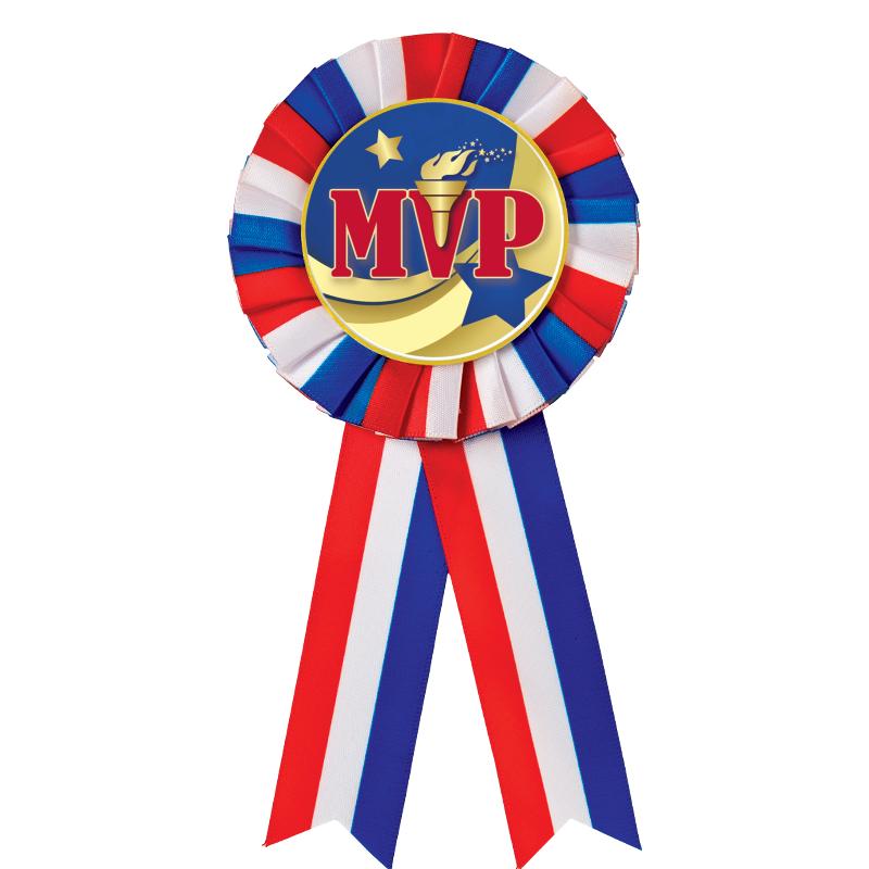 RED/WHITE/BLUE MYLAR ROSETTES