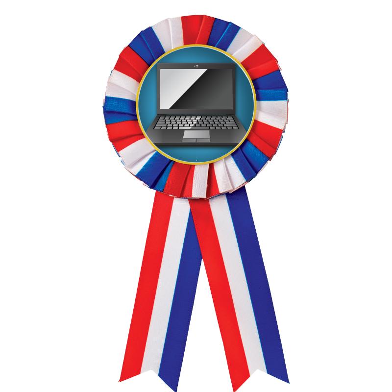 RED/WHITE/BLUE MYLAR ROSETTES