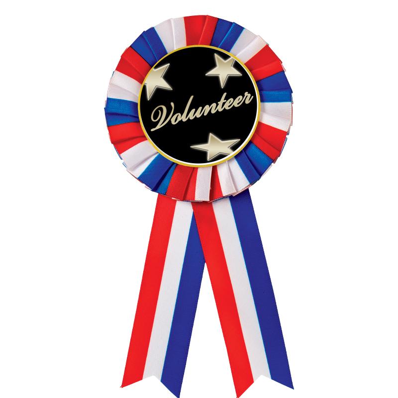 RED/WHITE/BLUE MYLAR ROSETTES