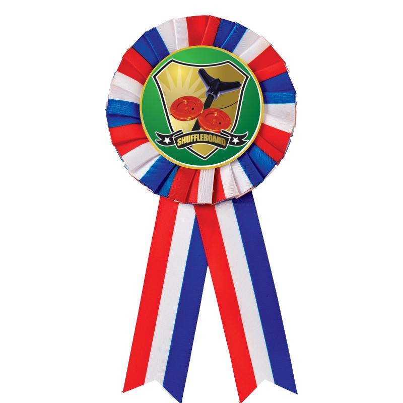 RED/WHITE/BLUE MYLAR ROSETTES