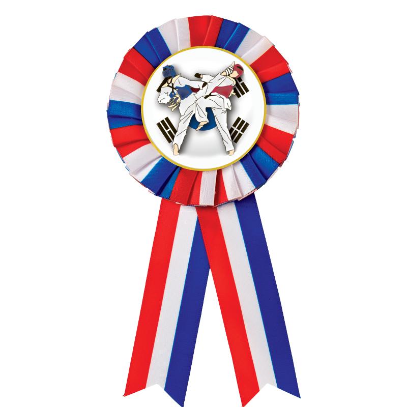RED/WHITE/BLUE MYLAR ROSETTES