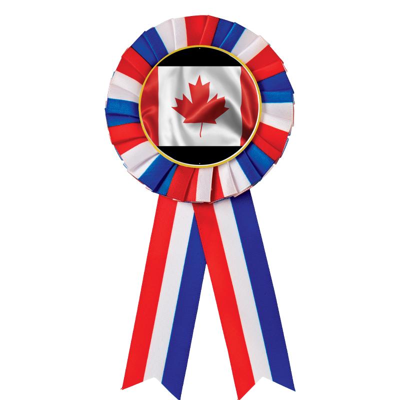 RED/WHITE/BLUE MYLAR ROSETTES