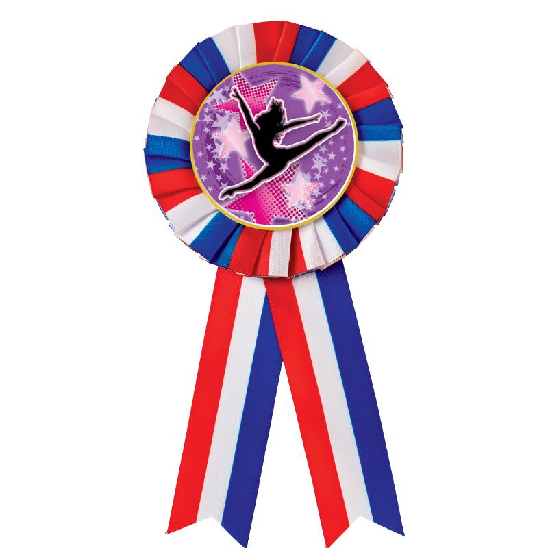 RED/WHITE/BLUE MYLAR ROSETTES