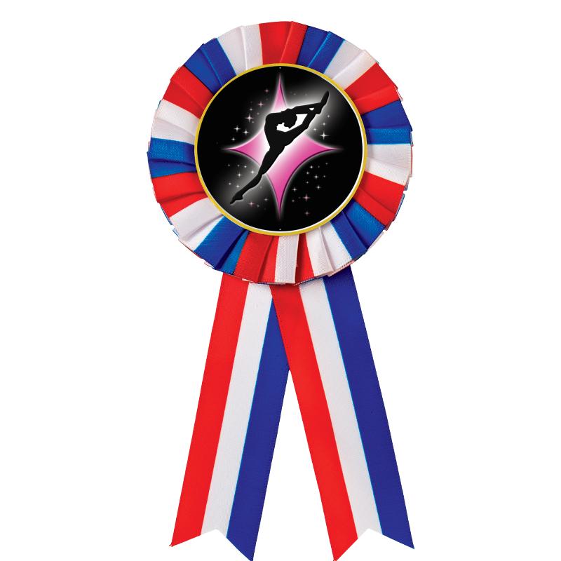 RED/WHITE/BLUE MYLAR ROSETTES