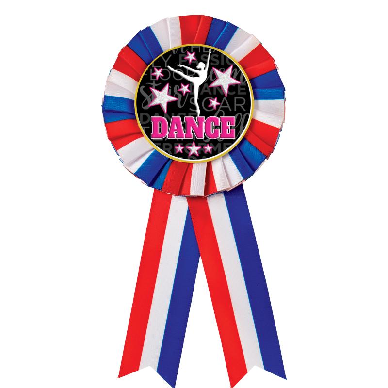 RED/WHITE/BLUE MYLAR ROSETTES