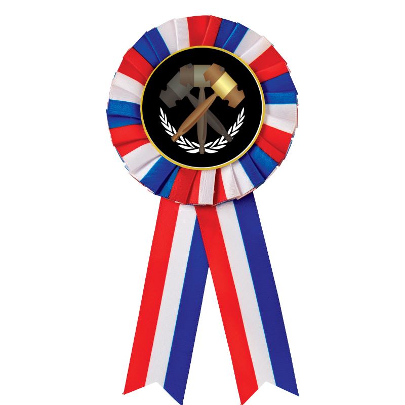RED/WHITE/BLUE MYLAR ROSETTES