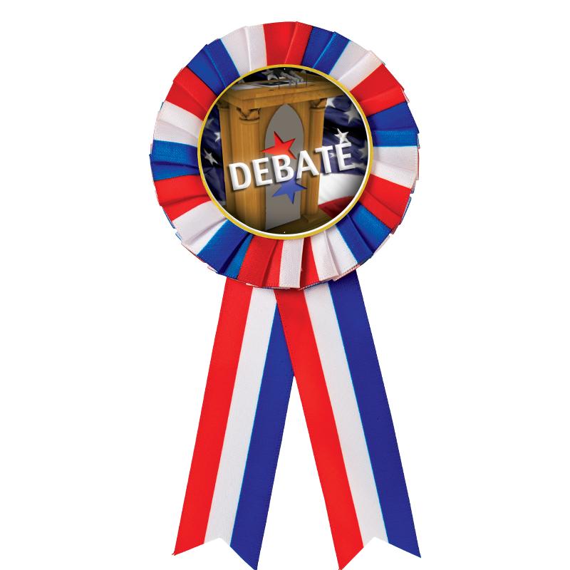 RED/WHITE/BLUE MYLAR ROSETTES