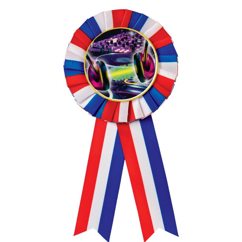 RED/WHITE/BLUE MYLAR ROSETTES
