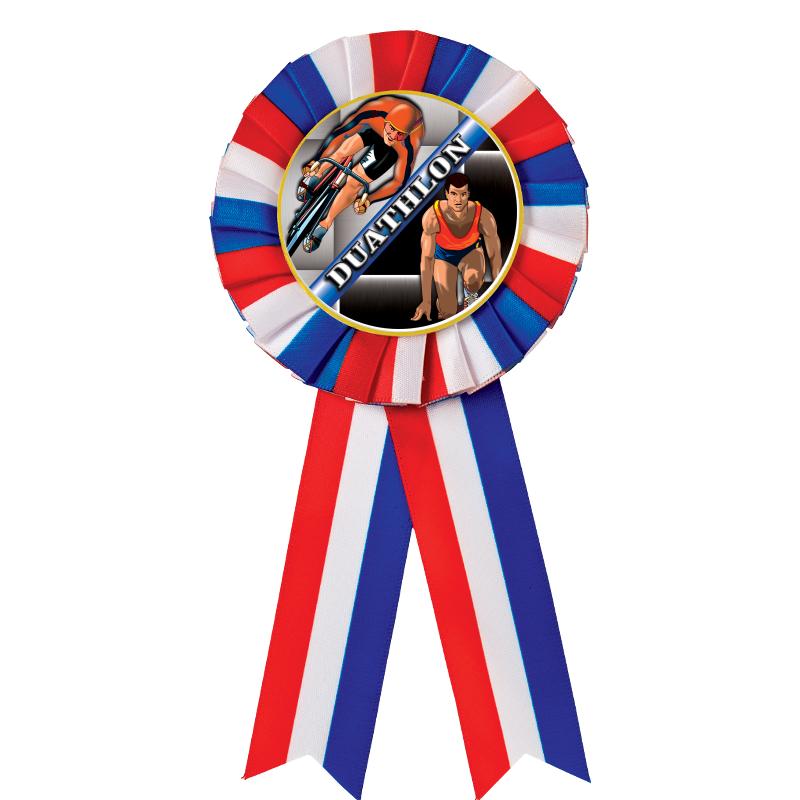 RED/WHITE/BLUE MYLAR ROSETTES