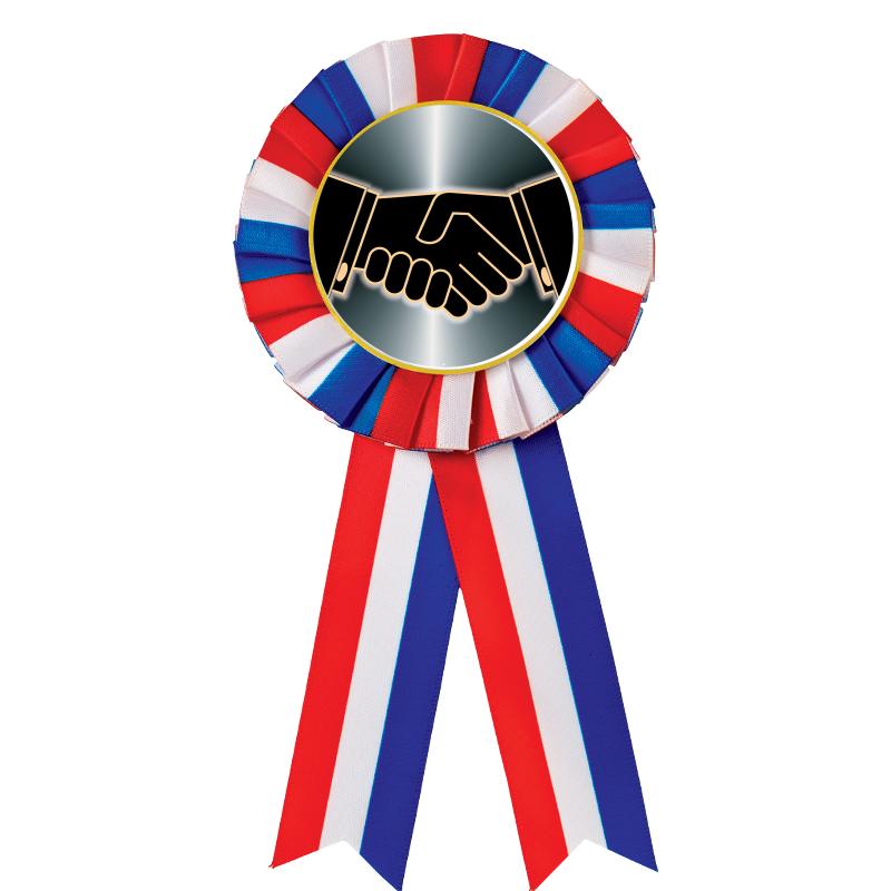 RED/WHITE/BLUE MYLAR ROSETTES