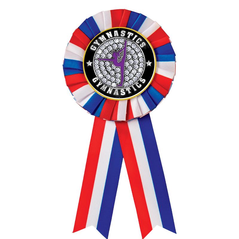 RED/WHITE/BLUE MYLAR ROSETTES