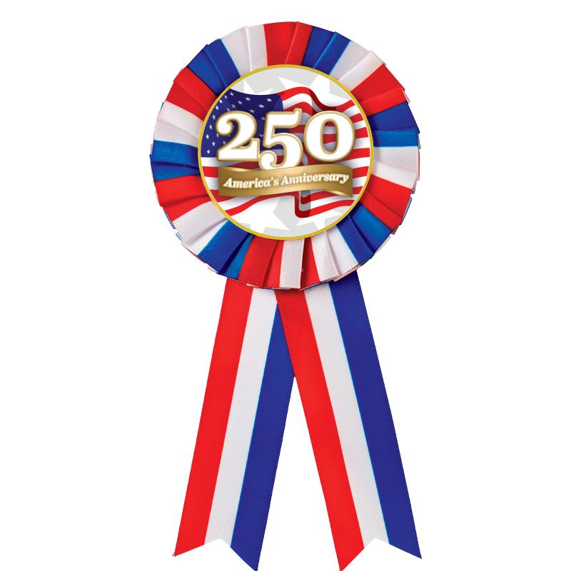 RED/WHITE/BLUE MYLAR ROSETTES