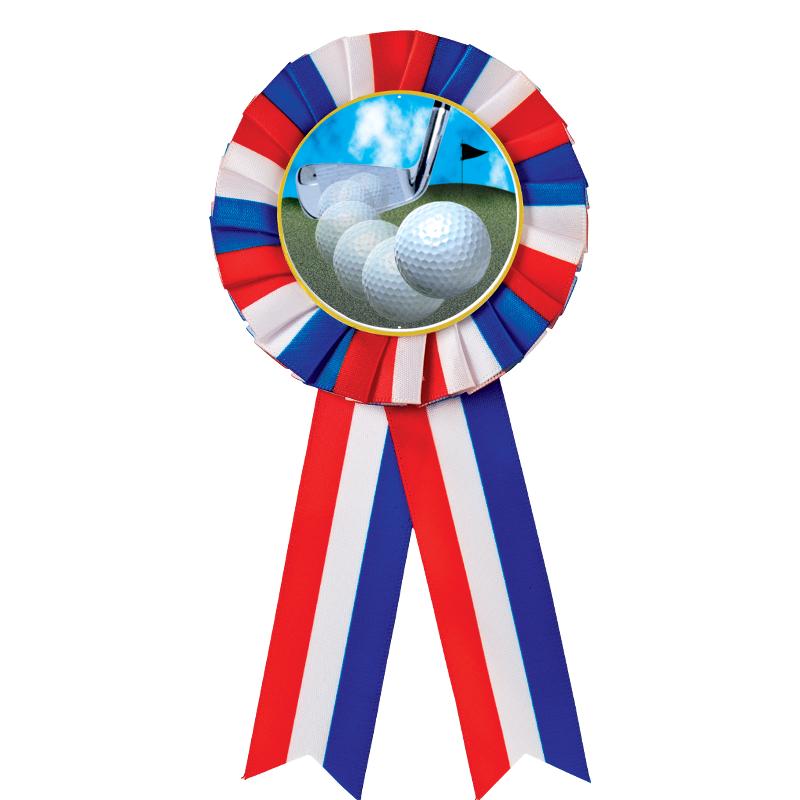 RED/WHITE/BLUE MYLAR ROSETTES