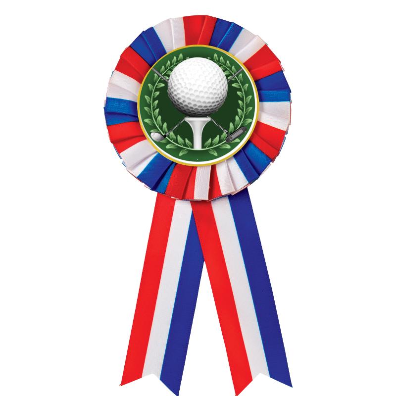 RED/WHITE/BLUE MYLAR ROSETTES