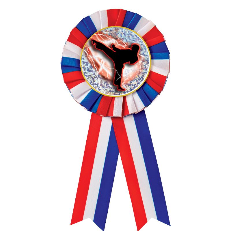 RED/WHITE/BLUE MYLAR ROSETTES