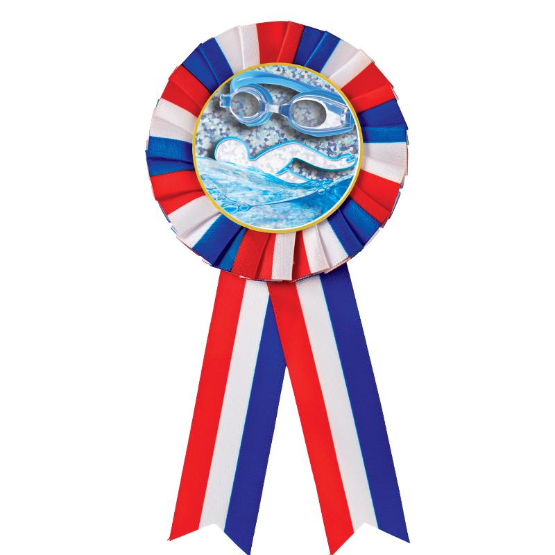 RED/WHITE/BLUE MYLAR ROSETTES