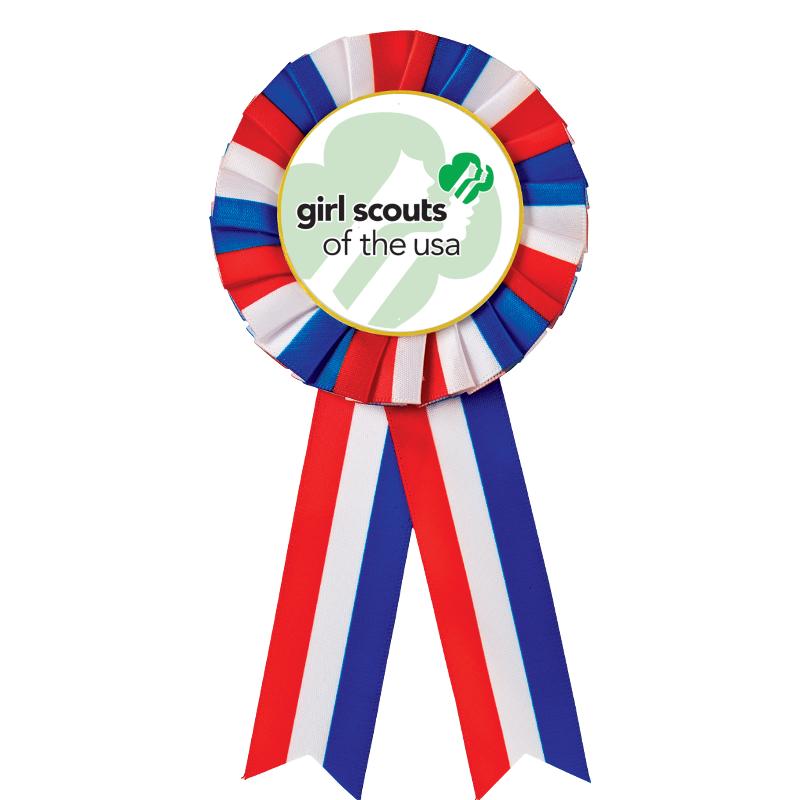 RED/WHITE/BLUE MYLAR ROSETTES