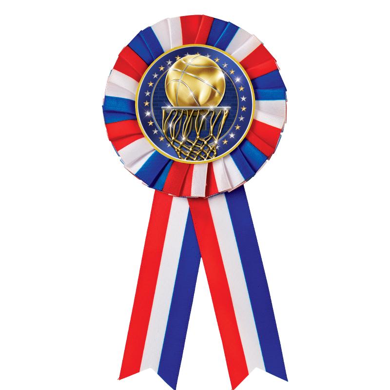 RED/WHITE/BLUE MYLAR ROSETTES