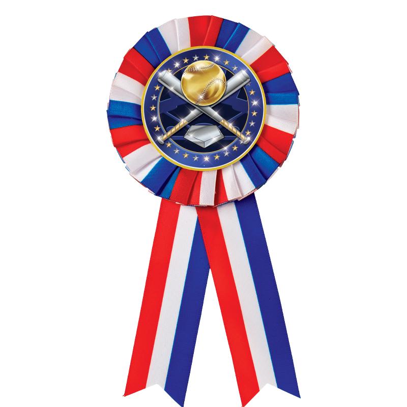 RED/WHITE/BLUE MYLAR ROSETTES