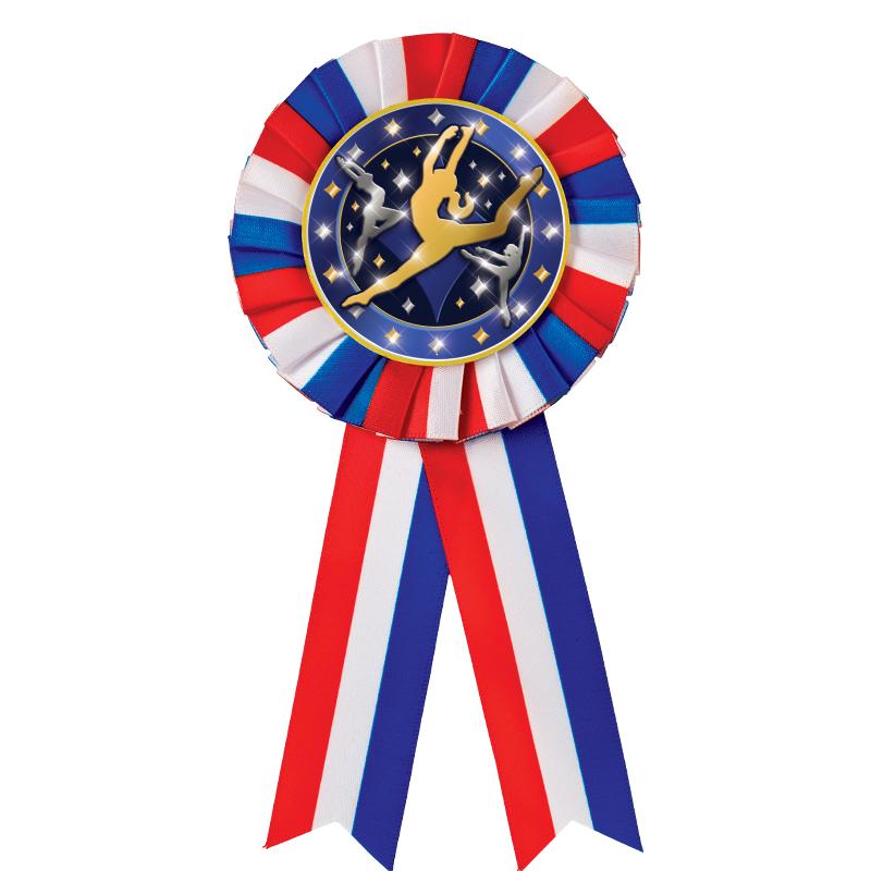 RED/WHITE/BLUE MYLAR ROSETTES