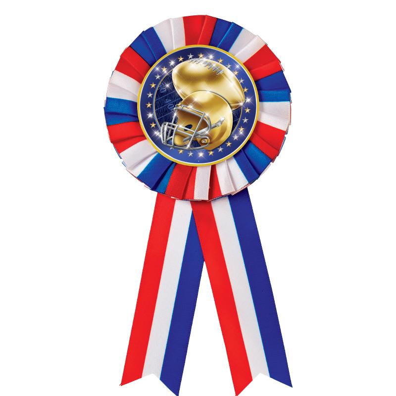 RED/WHITE/BLUE MYLAR ROSETTES