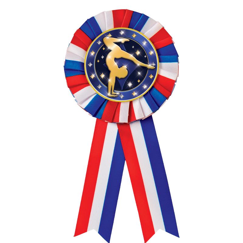 RED/WHITE/BLUE MYLAR ROSETTES