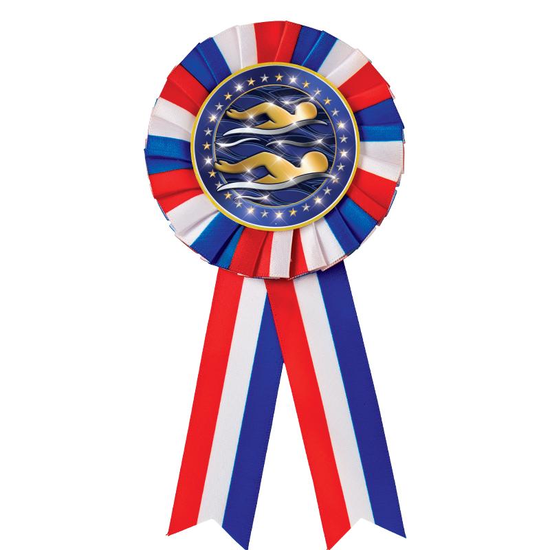 RED/WHITE/BLUE MYLAR ROSETTES