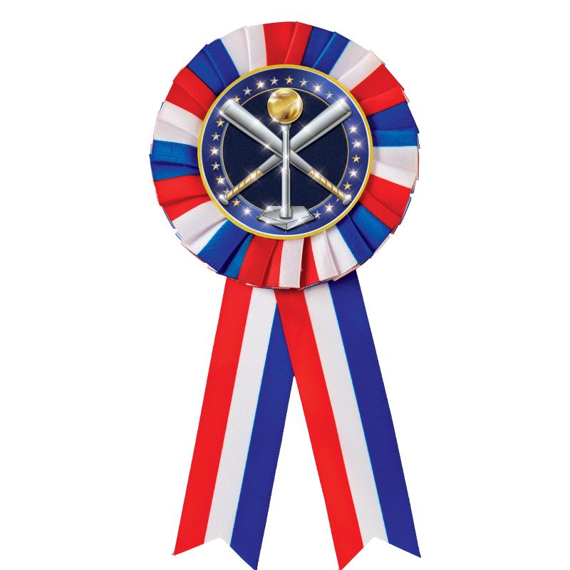 RED/WHITE/BLUE MYLAR ROSETTES