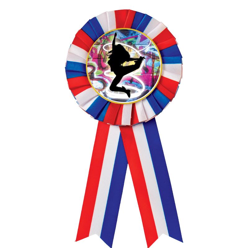 RED/WHITE/BLUE MYLAR ROSETTES