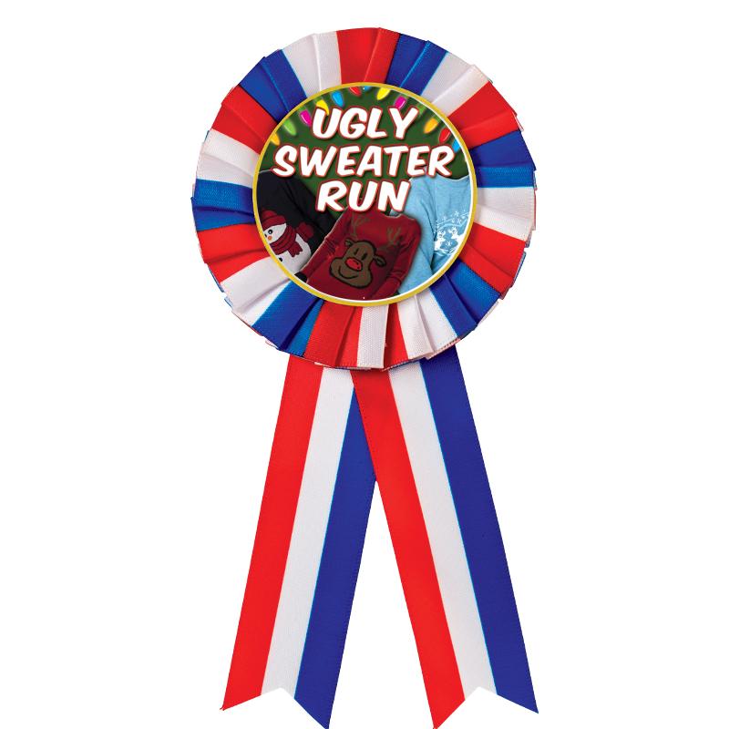 RED/WHITE/BLUE MYLAR ROSETTES