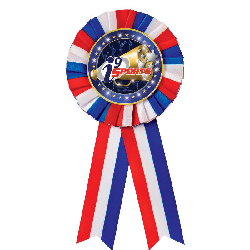 RED/WHITE/BLUE MYLAR ROSETTES