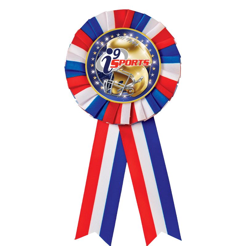 RED/WHITE/BLUE MYLAR ROSETTES