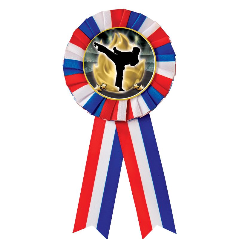 RED/WHITE/BLUE MYLAR ROSETTES